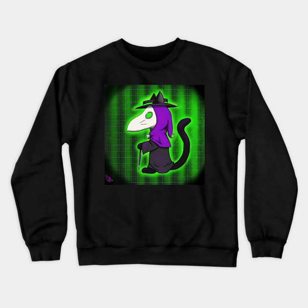 Cyber Goth Kitty Plague Doctor Crewneck Sweatshirt by ZombieCheshire